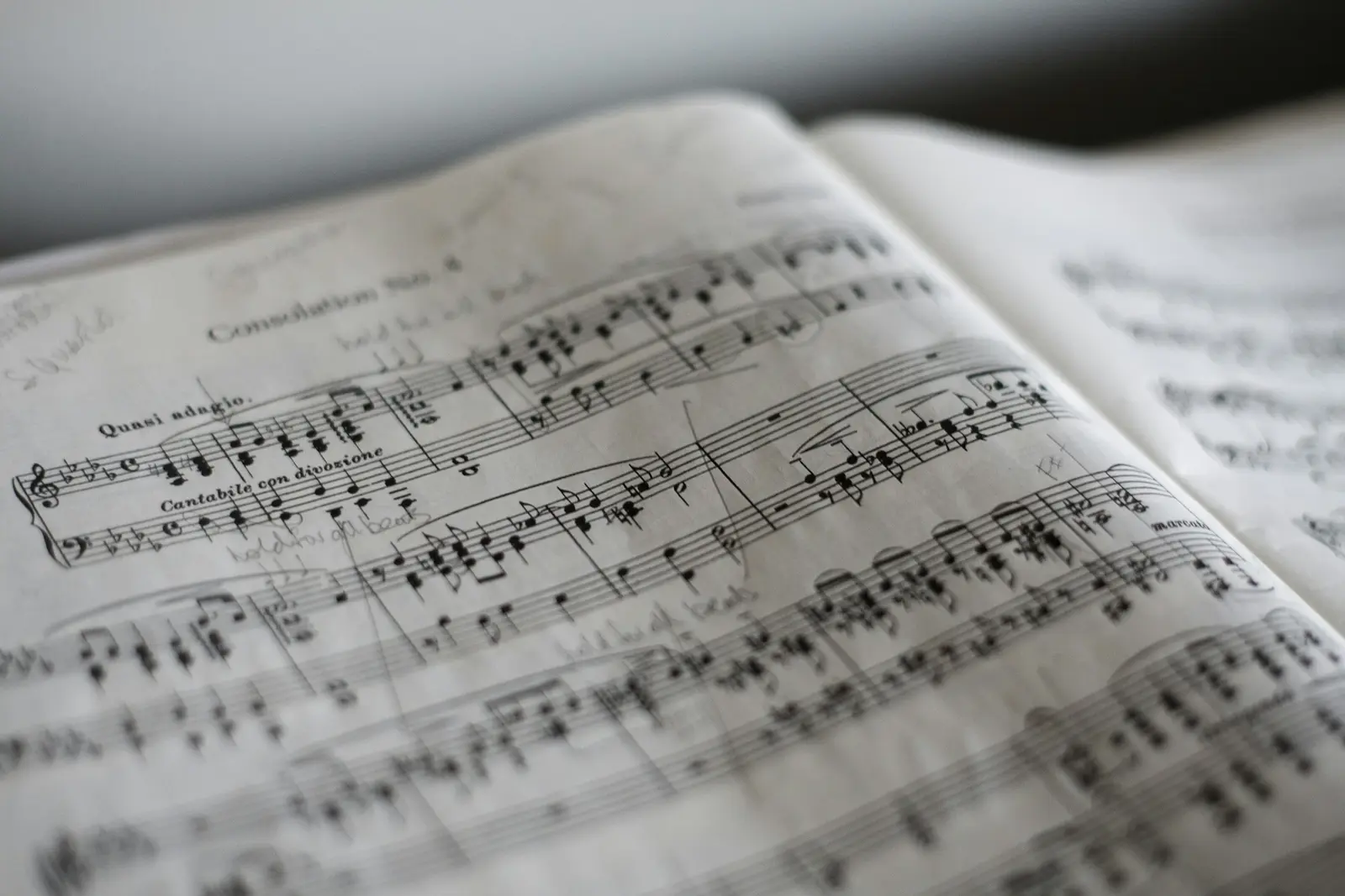 Sheet music open on a stand